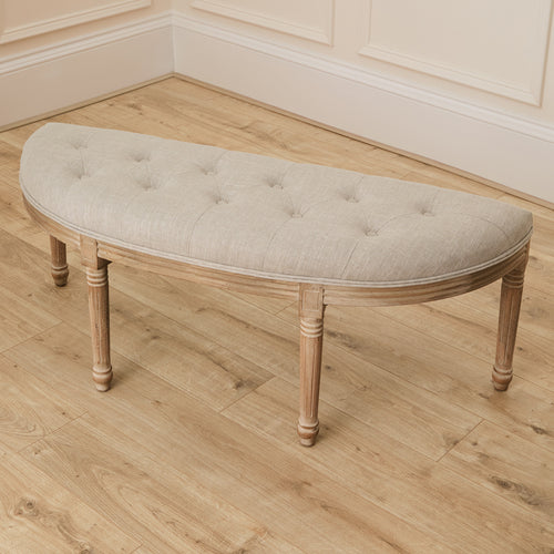 Plain Cream Furniture - Annette  Bench Natural Voyage Maison