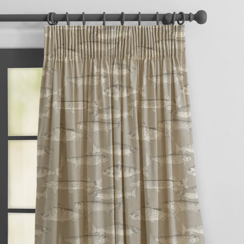 Animal Brown Fabric - Aquarius Printed Cotton Fabric (By The Metre) Sepia Voyage Maison