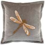 Voyage Maison Aria Embroidered Feather Cushion in Grey