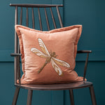 Voyage Maison Aria Embroidered Feather Cushion in Pink