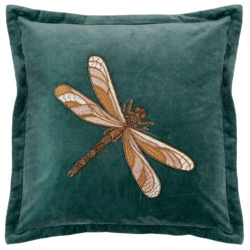 Voyage Maison Aria Embroidered Feather Cushion in Teal