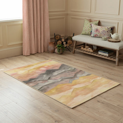 Abstract Orange Rugs - Arizona Printed Wool Rug Sand Voyage Maison