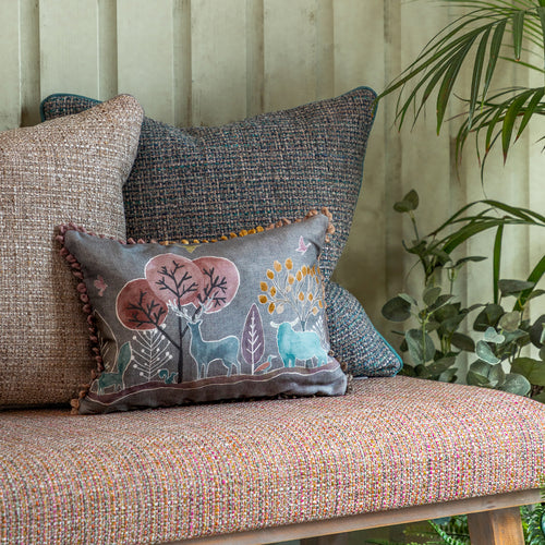 Animal Grey Cushions - Ariundle Small Printed Feather Filled Cushion Granite Voyage Maison