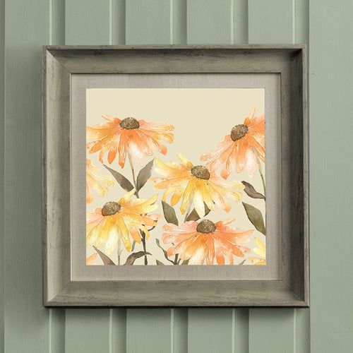 Floral Orange Wall Art - Armaddy  Framed Print Stone/Apricot Voyage Maison