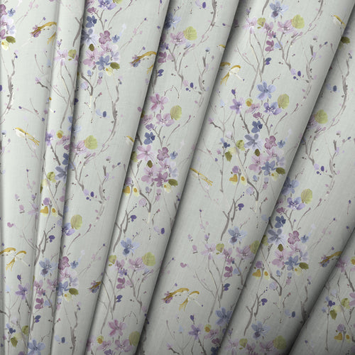 Floral Purple Fabric - Armathwaite Printed Cotton Fabric (By The Metre) Violet/Duck Egg Voyage Maison