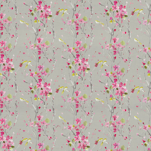 Floral Pink Fabric - Armathwaite Printed Cotton Fabric (By The Metre) Blossom/Sand Voyage Maison