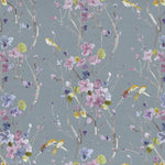 Armathwaite Printed Cotton Fabric (By The Metre) Violet/Slate