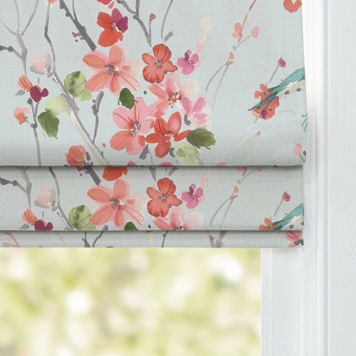 Floral Orange M2M - Armathwaite Printed Cotton Made to Measure Roman Blinds Coral/Dove Voyage Maison