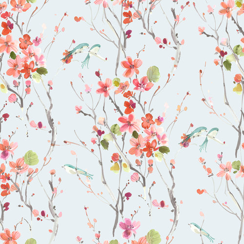 Floral Orange M2M - Armathwaite Printed Cotton Made to Measure Roman Blinds Coral/Dove Voyage Maison