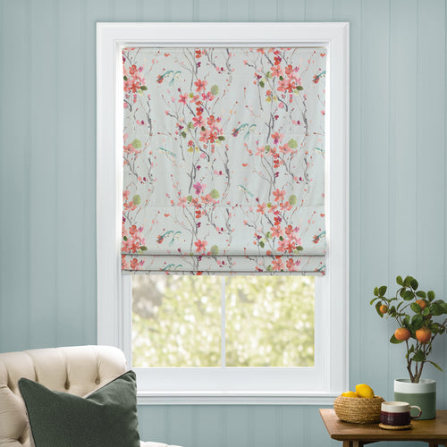 Floral Orange M2M - Armathwaite Printed Cotton Made to Measure Roman Blinds Coral/Dove Voyage Maison