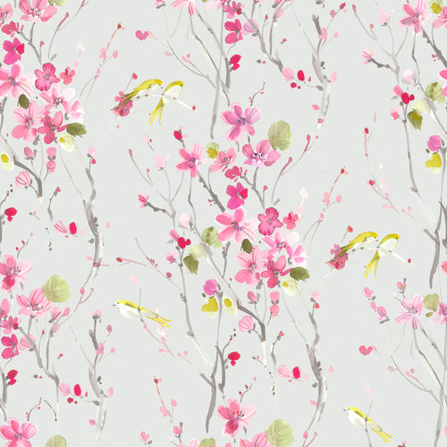 Floral Pink M2M - Armathwaite Printed Cotton Made to Measure Roman Blinds Blossom/Silver Voyage Maison