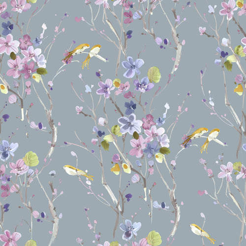 Floral Grey M2M - Armathwaite Printed Cotton Made to Measure Roman Blinds Violet/Slate Voyage Maison