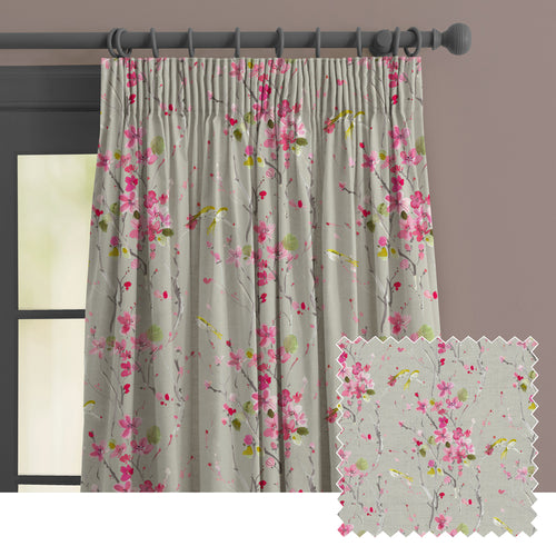 Floral Beige M2M - Armathwaite Linen Printed Made to Measure Curtains Sand Voyage Maison