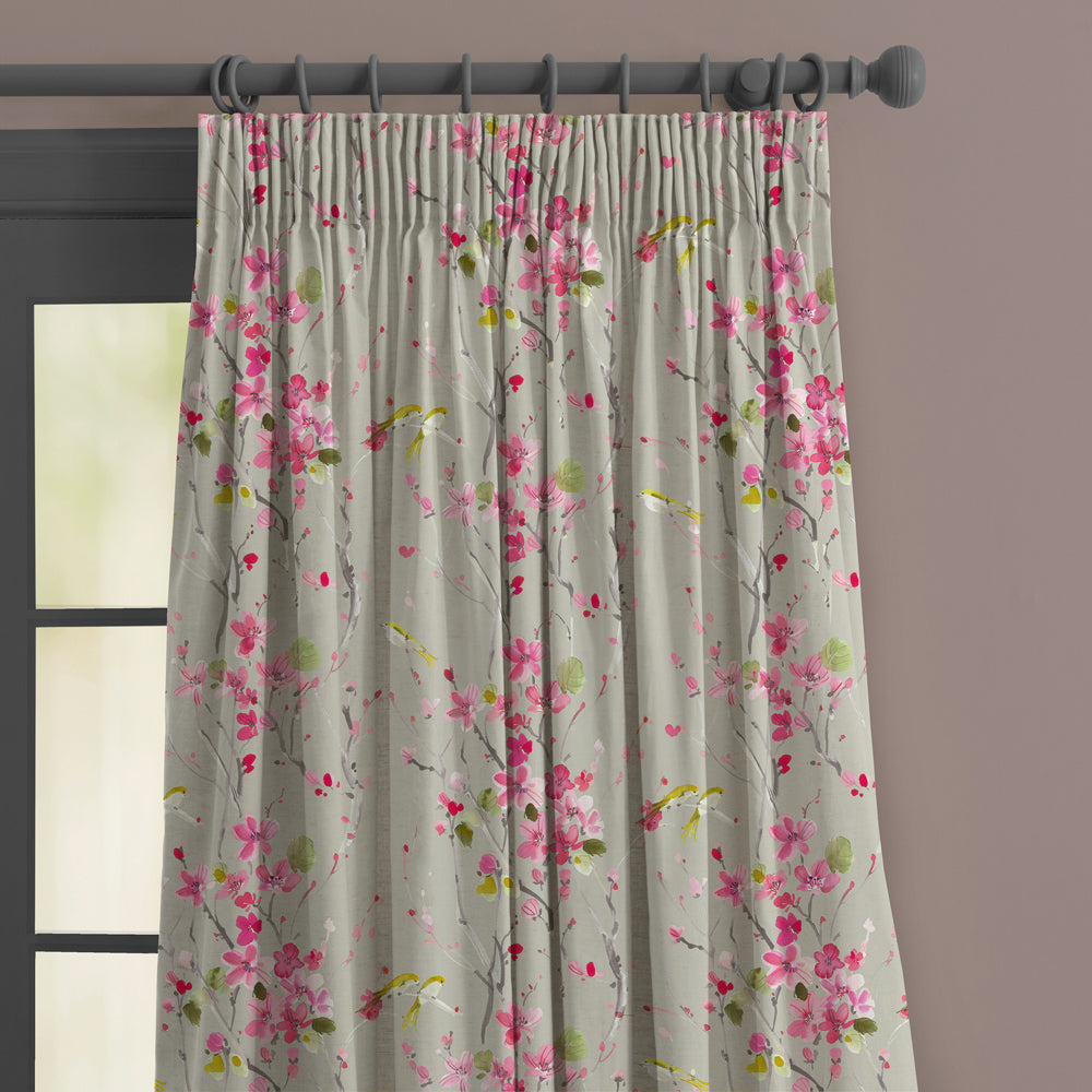 Floral Beige M2M - Armathwaite Linen Printed Made to Measure Curtains Sand Voyage Maison