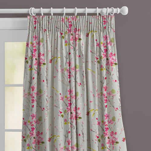 Floral Grey M2M - Armathwaite Linen Printed Made to Measure Curtains Silver Voyage Maison