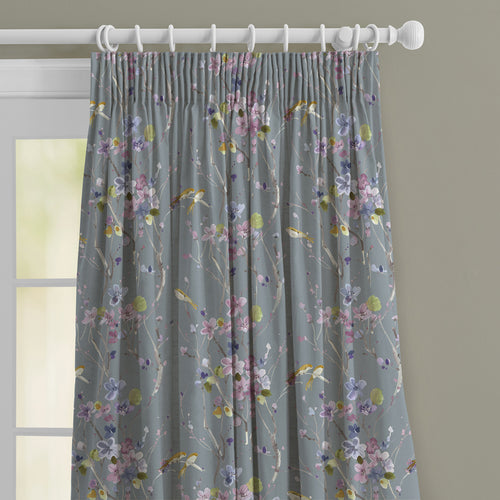 Floral Grey M2M - Armathwaite Linen Printed Made to Measure Curtains Slate Voyage Maison