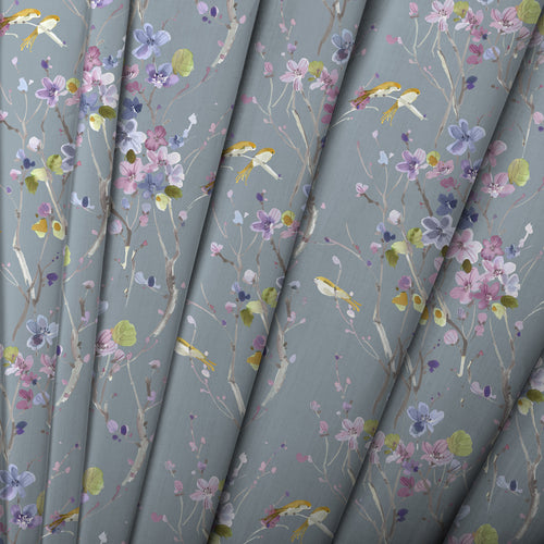 Floral Grey M2M - Armathwaite Linen Printed Made to Measure Curtains Slate Voyage Maison