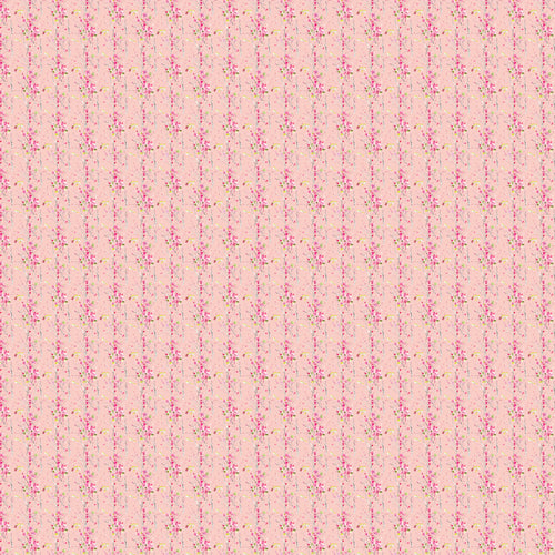Floral Pink Fabric - Armathwaite Printed Cotton Poplin Apparel Fabric (By The Metre) Blossom/Primrose Voyage Maison