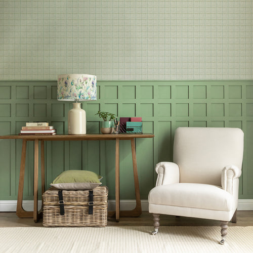 Check Green Wallpaper - Arran  1.4m Wide Width Wallpaper (By The Metre) Meadow Voyage Maison