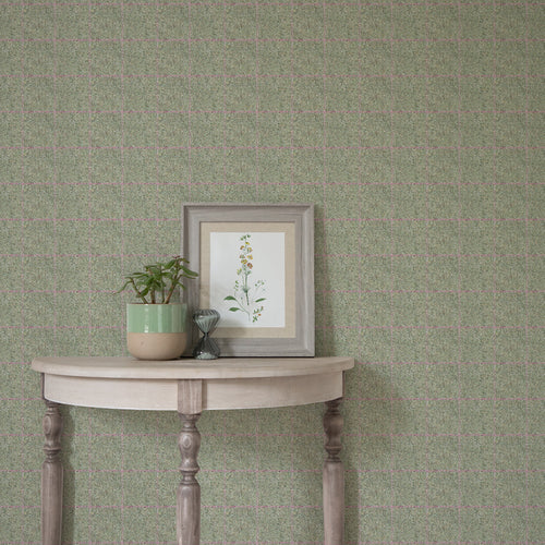 Check Green Wallpaper - Arran  1.4m Wide Width Wallpaper (By The Metre) Rosemoss Voyage Maison