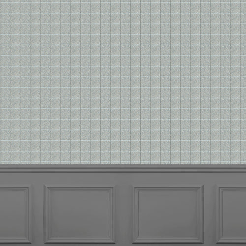 Check Grey Wallpaper - Arran  1.4m Wide Width Wallpaper (By The Metre) Storm Voyage Maison