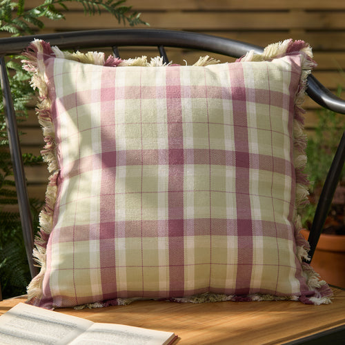 Check Purple Cushions - Arrochar Outdoor Tartan Polyester Filled Cushion Elderberry Voyage Maison