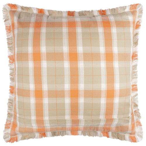 Check Orange Cushions - Arrochar Outdoor Tartan Cushion Cover Russet Voyage Maison