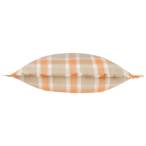 Check Orange Cushions - Arrochar Outdoor Tartan Polyester Filled Cushion Russet Voyage Maison