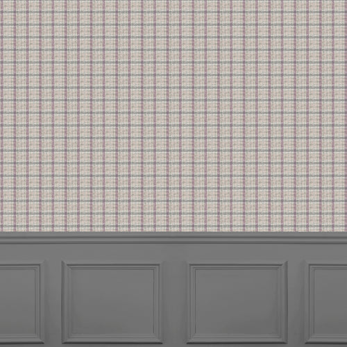 Check Purple Wallpaper - Arrochar  1.4m Wide Width Wallpaper (By The Metre) Heather Voyage Maison