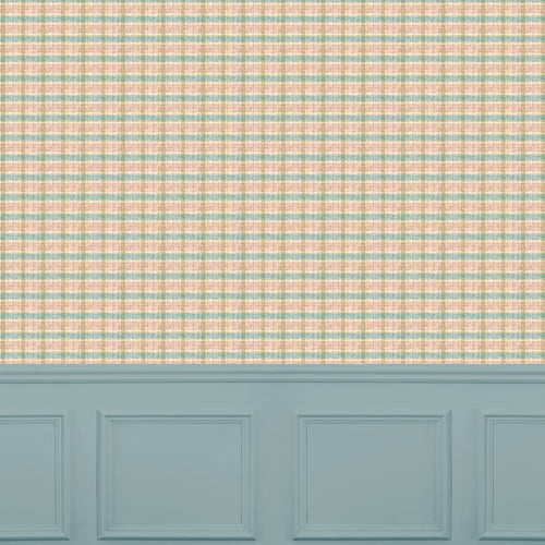 Check Orange Wallpaper - Arrochar  1.4m Wide Width Wallpaper (By The Metre) Russet Voyage Maison
