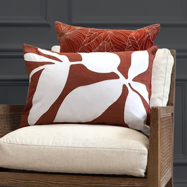Voyage Maison Aspin Embroidered Feather Cushion in Cinnamon