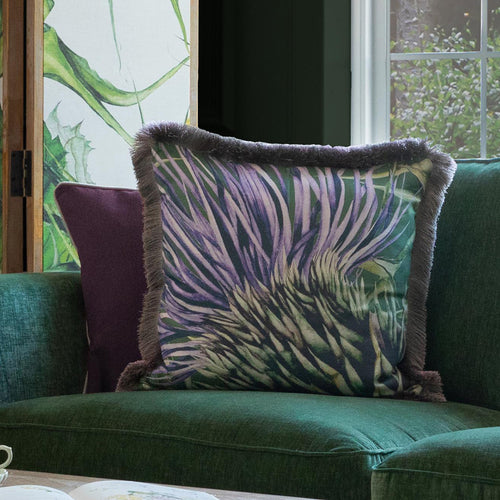 Marie Burke Athorn Printed Feather Cushion in Fern