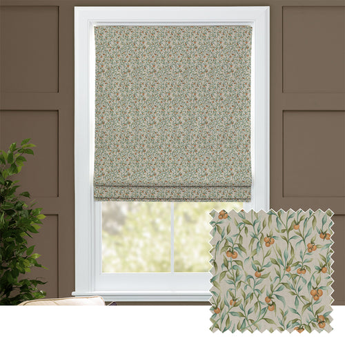 Floral Green M2M - Aura Printed Cotton Made to Measure Roman Blinds Moss Voyage Maison