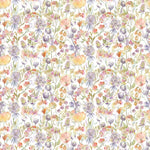 Autumn Floral Printed Linen Fabric (By The Metre) Cream