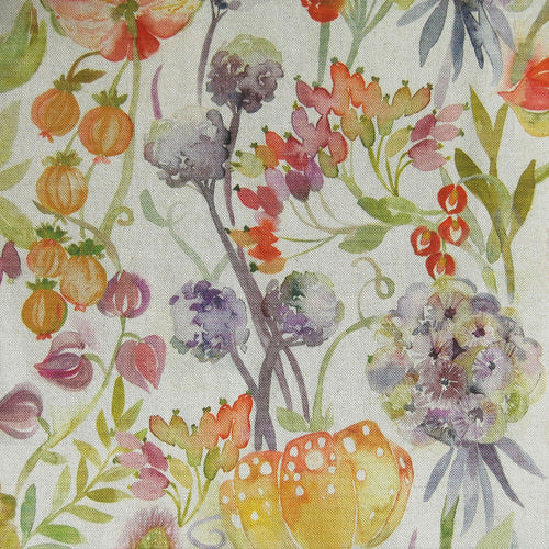  Samples - Autumn Floral Printed Fabric Sample Swatch Linen Voyage Maison