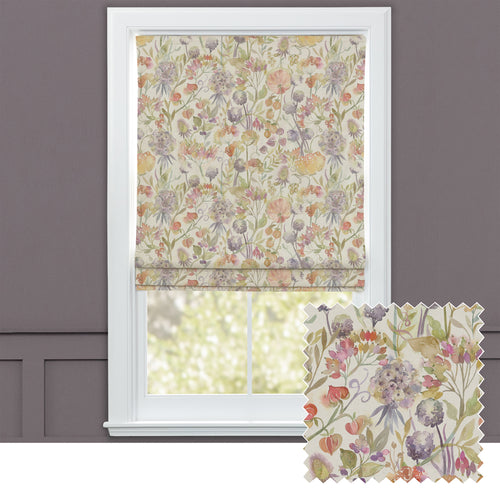 Floral Multi M2M - Autumn Floral Printed Linen Made to Measure Roman Blinds Natural Voyage Maison