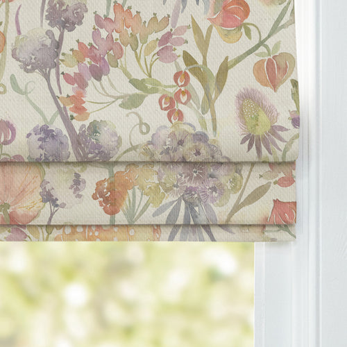 Floral Multi M2M - Autumn Floral Printed Linen Made to Measure Roman Blinds Natural Voyage Maison