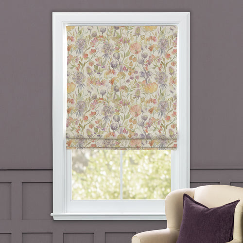 Floral Multi M2M - Autumn Floral Printed Linen Made to Measure Roman Blinds Natural Voyage Maison