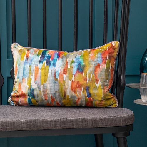 Voyage Maison Azima Printed Velvet Feather Cushion in Citrine