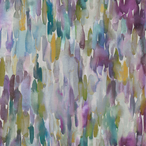 Abstract Purple Fabric - Azima Printed Velvet Fabric Indigo Voyage Maison