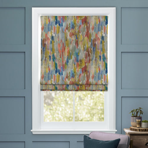 Abstract Green M2M - Azima Printed Cotton Made to Measure Roman Blinds Citrine Voyage Maison