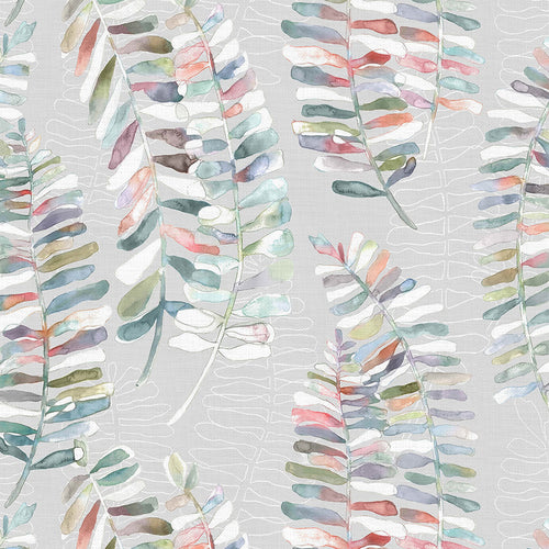 Fauna Grey Fabric - Azolla Printed Cotton Fabric Cinnamon Voyage Maison