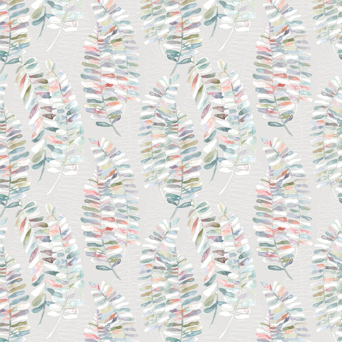 Floral Grey Fabric - Azolla Printed Cotton Fabric (By The Metre) Cinnamon Voyage Maison