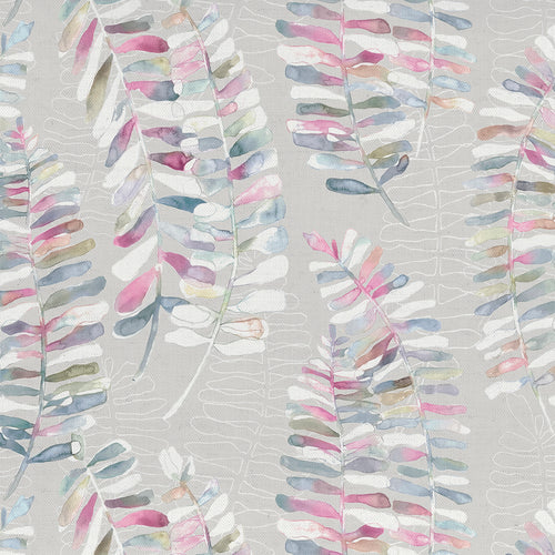 Floral Grey Fabric - Azolla Printed Cotton Fabric (By The Metre) Sorbet Voyage Maison