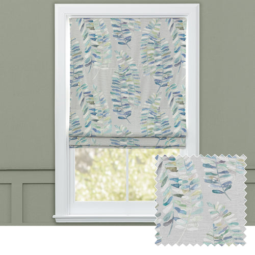 Floral Grey M2M - Azolla Printed Cotton Made to Measure Roman Blinds Default Voyage Maison