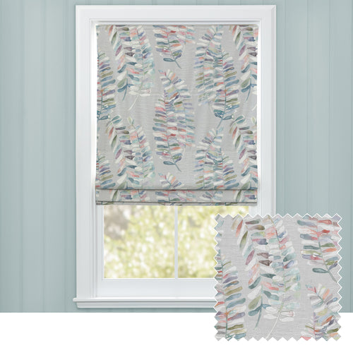 Floral Grey M2M - Azolla Printed Cotton Made to Measure Roman Blinds Cinnamon Voyage Maison