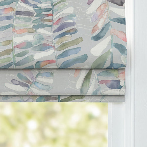 Floral Grey M2M - Azolla Printed Cotton Made to Measure Roman Blinds Cinnamon Voyage Maison