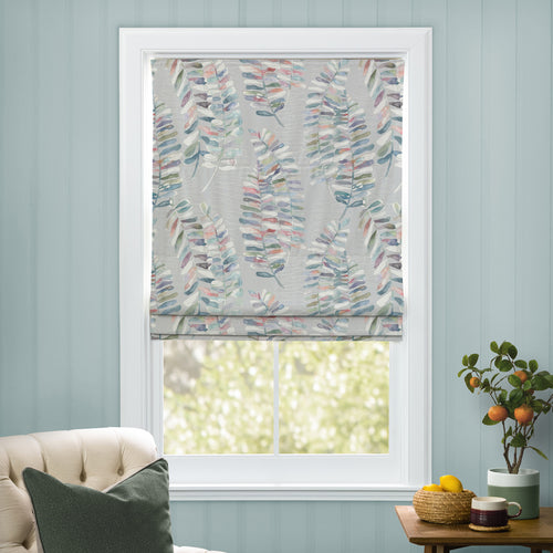 Floral Grey M2M - Azolla Printed Cotton Made to Measure Roman Blinds Cinnamon Voyage Maison