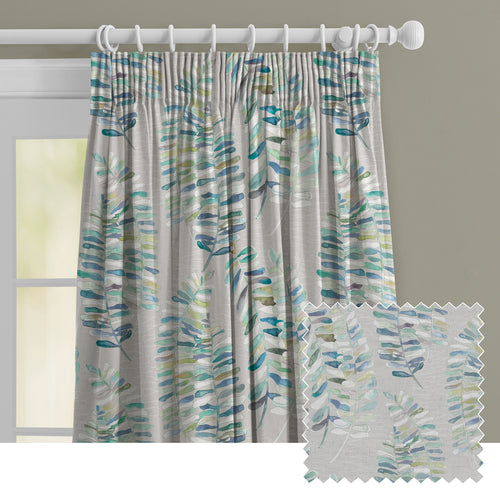 Floral Grey M2M - Azolla Printed Made to Measure Curtains Capri Voyage Maison