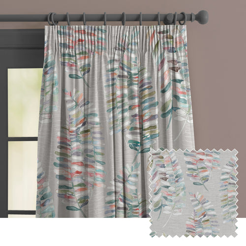 Floral Grey M2M - Azolla Printed Made to Measure Curtains Cinnamon Voyage Maison